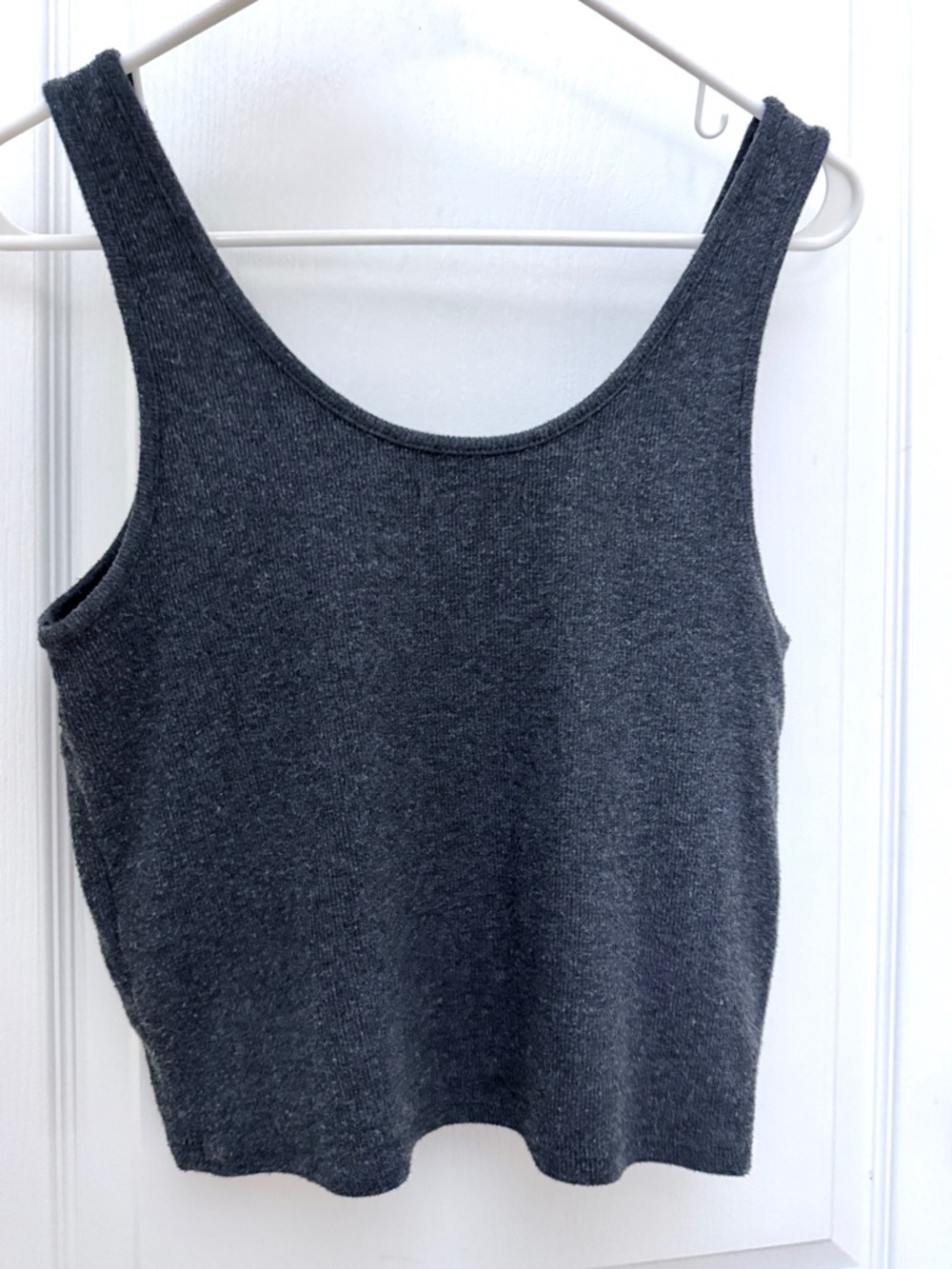 Womens Strappy Tank Top size S Small Madewell Gray Scoopneck Knit Acrylic Cotton - Picture 3 of 7